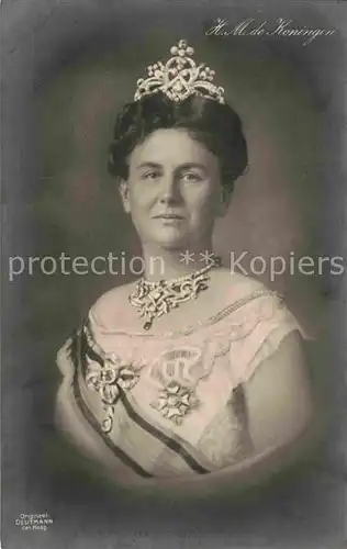 AK / Ansichtskarte Adel Niederlande Koningin Wilhelmina  Kat. Koenigshaeuser