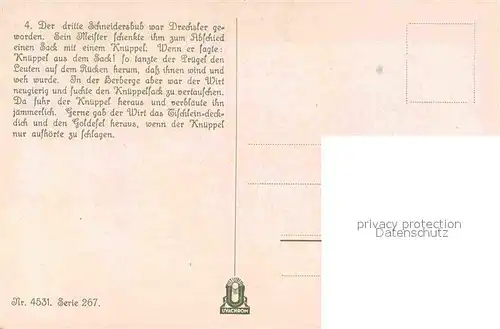 AK / Ansichtskarte Maerchen Sagen Tischlein deck dich Brueder Grimm Georg Muehlberg Nr. 4531 Serie 267 Kat. Maerchen und Sagen