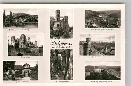 AK / Ansichtskarte Dilsberg Neckar Rainbach Turmruine Neckargemuend Burgruine Jugendherberge Im Brunnenstollen Neckarsteinach
