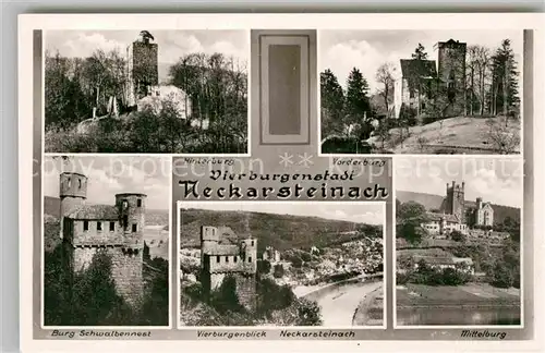 AK / Ansichtskarte Neckarsteinach mit Vorder Mittel Hinterburg und Burg Schwalbennest Kat. Neckarsteinach