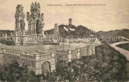AK / Ansichtskarte Hohensyburg Kaiser Wilhelm Denkmal mit Ruhrtal Kat. Dortmund