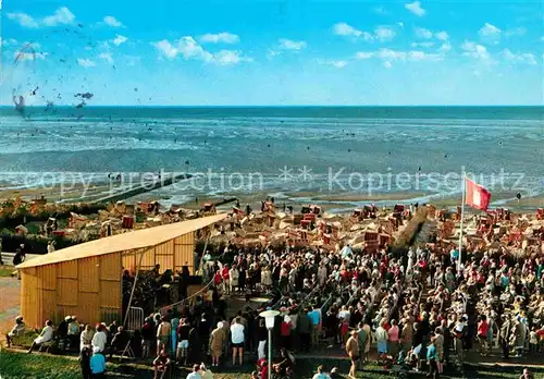 AK / Ansichtskarte Cuxhaven Duhnen Nordseebad Kurkonzert auf der Promenade