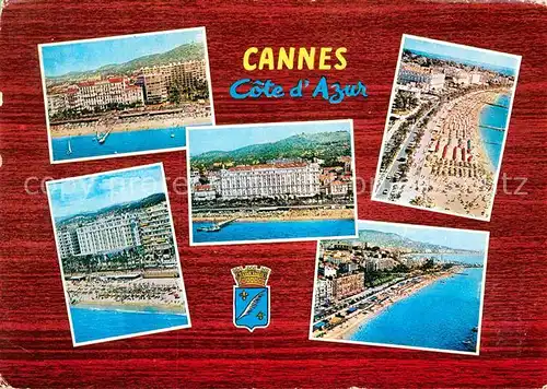 AK / Ansichtskarte Cannes Alpes Maritimes Fliegeraufnahme Strand Teilansicht  Kat. Cannes