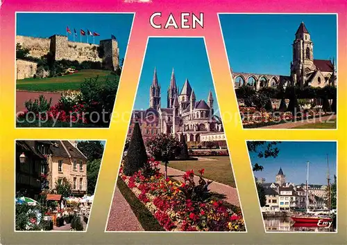AK / Ansichtskarte Caen Chateau Abbaye Teilansicht Hafen Kat. Caen