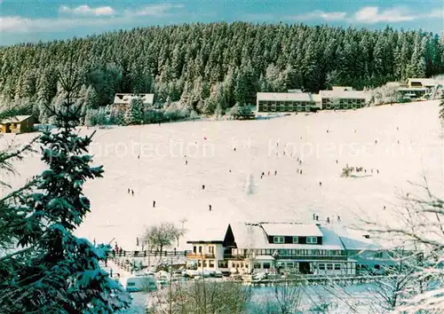 AK / Ansichtskarte Willingen Sauerland Cafe Pension Restaurant Haus am Hoppern Winterpanorama Kat. Willingen (Upland)