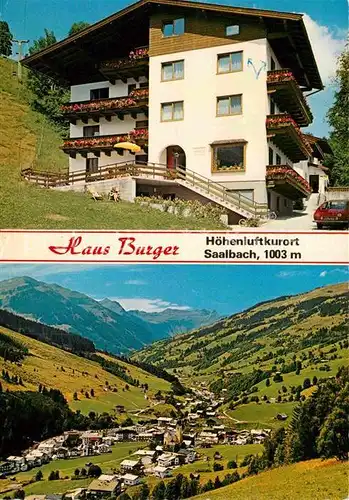 AK / Ansichtskarte Saalbach Hinterglemm Pension Burger Landschaftspanorama Alpen Kat. Saalbach Hinterglemm