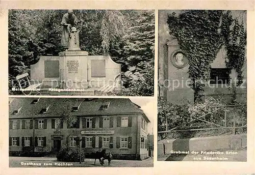 AK / Ansichtskarte Meissenheim Baden Kriegerdenkmal Grabmal Friederike Brion aus Sesenheim Gasthaus Kat. Meissenheim