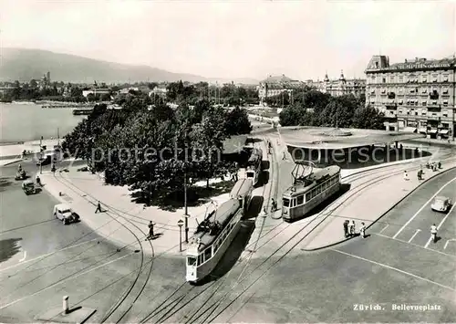 AK / Ansichtskarte Strassenbahn Zuerich Bellevueplatz  Kat. Strassenbahn