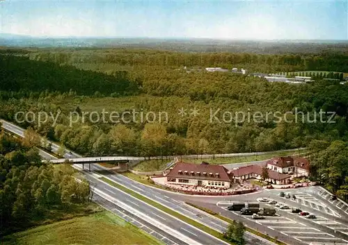 AK / Ansichtskarte Autobahn Steinhoff Autobahn Rasthaus Motel Duesseldorf Nord Fliegeraufnahme Kat. Autos