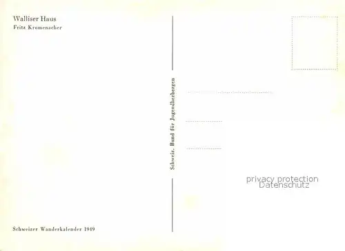 AK / Ansichtskarte Kuenstlerkarte Fritz Krumenacher Walliser Haus  Kat. Kuenstlerkarte