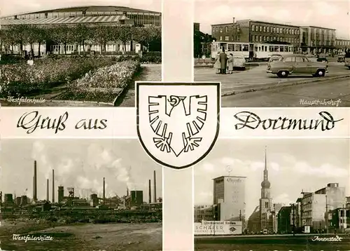 AK / Ansichtskarte Dortmund Westfalenhalle Hauptbahnhof Westfalenhuette Innenstadt Kat. Dortmund