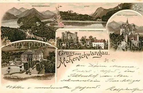 AK / Ansichtskarte Hohenschwangau Neuschwanstein Alpsee Schloss Linderhof  Kat. Schwangau