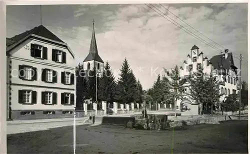 AK / Ansichtskarte Friesenheim Baden Brunnen Kirche Ortsansicht Kat. Friesenheim