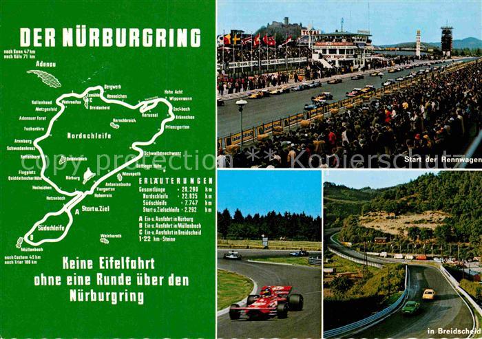 Ansichtskarte, Adenau, Nürburgring, Start- und Ziel-Platz ...