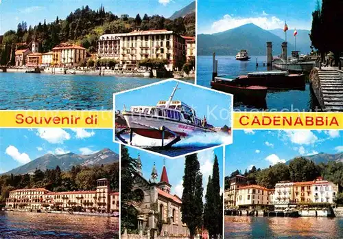 AK / Ansichtskarte Cadenabbia Lago di Como Tragflaechenboot Teilansichten Anlegestelle Kirche Kat. Griante