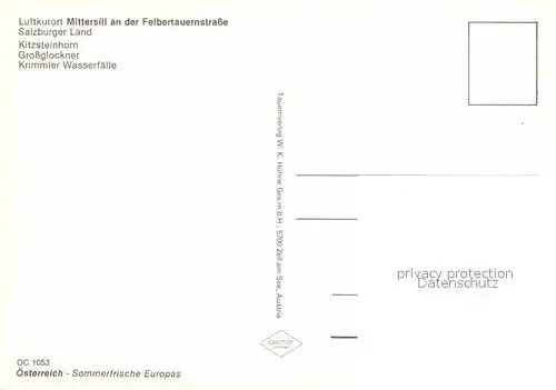 AK / Ansichtskarte Mittersill Oberpinzgau Kitzsteinhorn Grossglockner Krimmler Wasserfaelle Kat. Mittersill