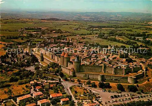 AK / Ansichtskarte Carcassonne Fliegeraufnahme Festung Kat. Carcassonne