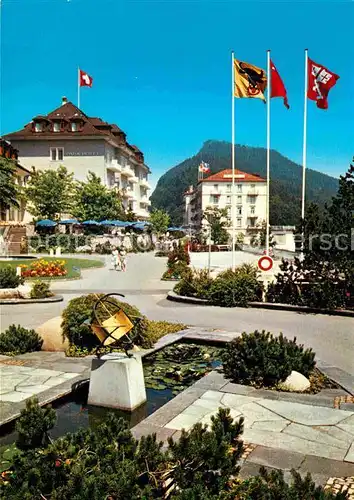 AK / Ansichtskarte Buergenstock Vierwaldstaettersee Parkhotel Palace Hotel Fahnen Kat. Buergenstock