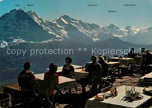 AK / Ansichtskarte Grindelwald Berghaus Faulhorn Sonnenterrasse Aussicht auf Berner Alpen Kat. Grindelwald