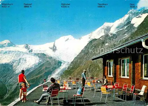 AK / Ansichtskarte Saas Fee Bergrestaurant Hannig Terrasse Walliser Alpen Kat. Saas Fee