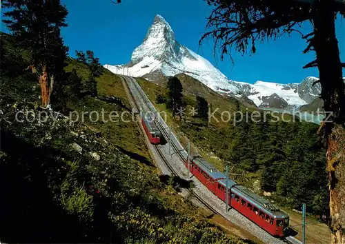 AK / Ansichtskarte Gornergratbahn Riffelalp Zermatt Matterhorn  Kat. Gornergrat