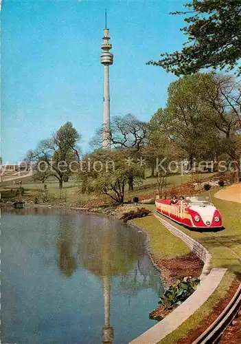 AK / Ansichtskarte Dortmund BUGA 59 Fernmeldeturm Kleinbahn am Quellenteich Kat. Dortmund
