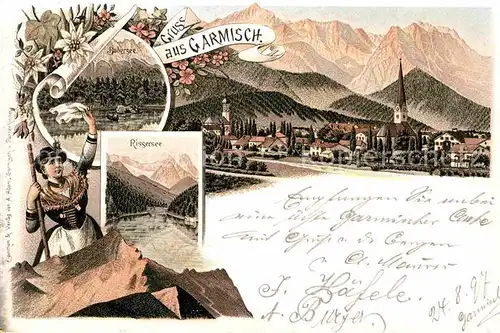 AK / Ansichtskarte Garmisch Partenkirchen Rissersee Badersee  Kat. Garmisch Partenkirchen