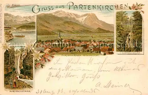 AK / Ansichtskarte Garmisch Partenkirchen Elbsee Partnachklamm  Kat. Garmisch Partenkirchen
