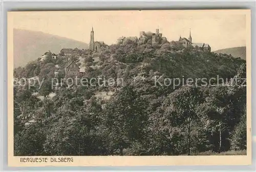 AK / Ansichtskarte Dilsberg Neckar Burgruine Kirche Hotel Schoene Aussicht