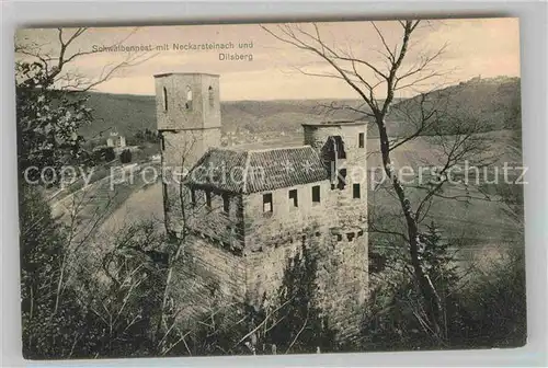 AK / Ansichtskarte Neckarsteinach Burg Schwalbennest mit Dilsberg Kat. Neckarsteinach