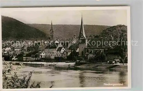 AK / Ansichtskarte Neckargemuend Neckarpartie Hotel zur Pfalz Kirche Kat. Neckargemuend