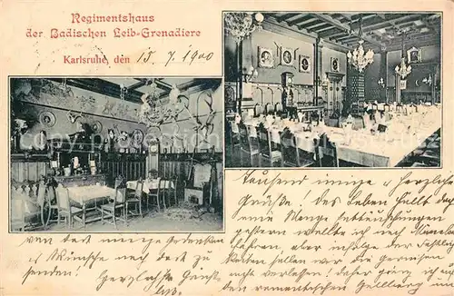 AK / Ansichtskarte Karlsruhe Baden Regimentshaus der Badischen Leib Grenadiere 