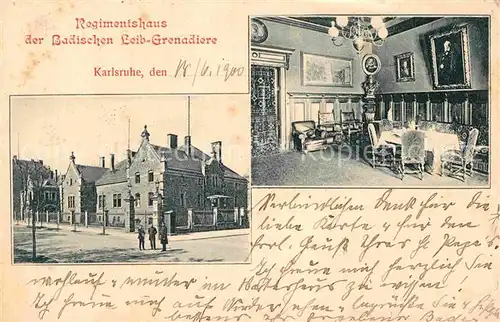 AK / Ansichtskarte Karlsruhe Baden Regimentshaus der Badischen Leib Grenadiere 