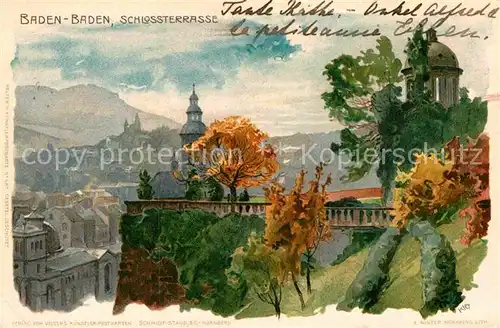 AK / Ansichtskarte Baden Baden Schlossterrasse Kat. Baden Baden