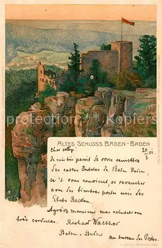 AK / Ansichtskarte Baden Baden Altes Schloss Kat. Baden Baden