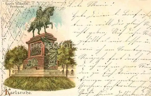 AK / Ansichtskarte Karlsruhe Baden Kaiser Wilhelm Denkmal