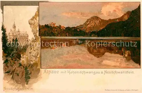 AK / Ansichtskarte Fuessen Allgaeu Alpsee Hohenschwangau Neuschwanstein Kat. Fuessen