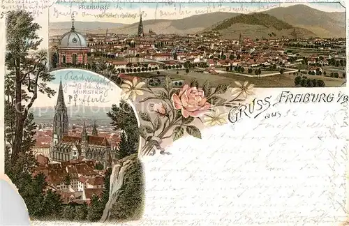 AK / Ansichtskarte Freiburg Breisgau Muenster Panorama Kat. Freiburg im Breisgau