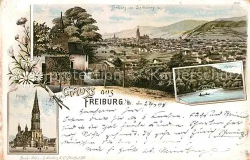 AK / Ansichtskarte Freiburg Breisgau Muenster Lorettoberg Waldsee Kat. Freiburg im Breisgau