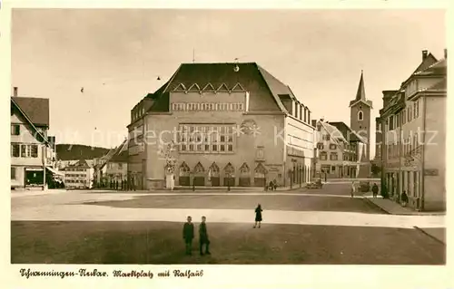 AK / Ansichtskarte Schwenningen Neckar Marktplatz Rathaus Kat. Villingen Schwenningen