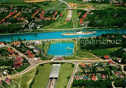 AK / Ansichtskarte Rendsburg Strassentunnel Nord Ostsee Kanal Fliegeraufnahme Kat. Rendsburg