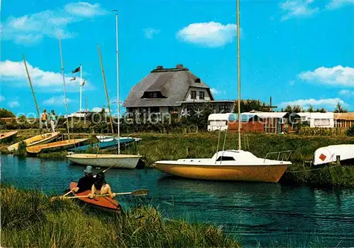 AK / Ansichtskarte Bedekaspel Restaurant Landhaus Grosses Meer Bootfahren Segelboot Kat. Suedbrookmerland