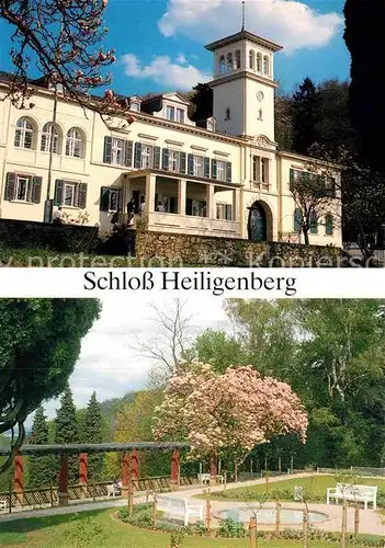 AK / Ansichtskarte Seeheim Jugenheim Schloss Heiligenberg Hofanlage Baumbluete Kat. Seeheim Jugenheim