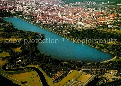 AK / Ansichtskarte Hannover Stadtbild mit Maschsee Fliegeraufnahme Kat. Hannover