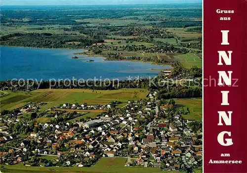 AK / Ansichtskarte Inning Ammersee mit Blick auf Stegen Fliegeraufnahme Kat. Inning a.Ammersee