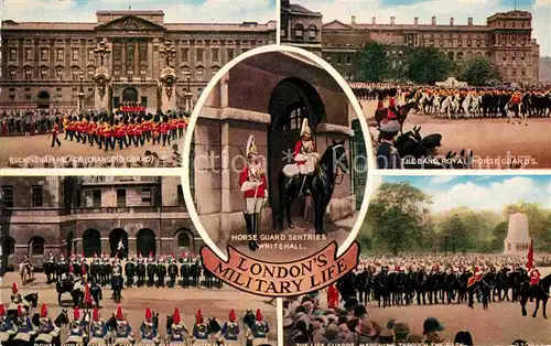 AK / Ansichtskarte Leibgarde Wache London Horse Guards Sentries Whitehall Life Guards Buckingham Palace  Kat. Polizei