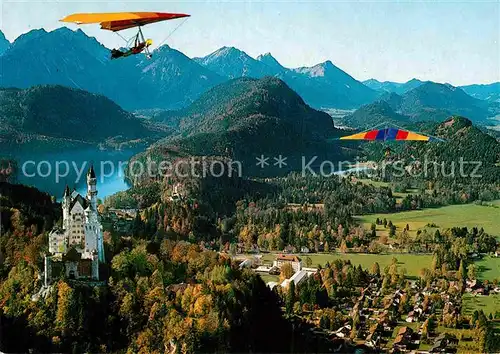 AK / Ansichtskarte Drachenflug Drachenflieger Tegelberg Koenigsschloesser Alpsee Schwansee  Kat. Flug