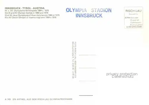 AK / Ansichtskarte Stadion Olympia Eisstadion Innsbruck Olympische Winterspiele  Kat. Sport