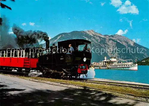 AK / Ansichtskarte Zahnradbahn Lokomotive Achenseebahn Dampfer Stadt Innsbruck  Kat. Bergbahn