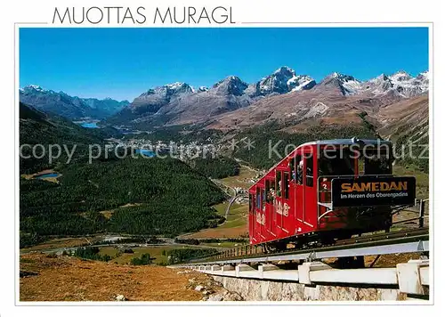 AK / Ansichtskarte Zahnradbahn Muottas Muragl Celerina St. Moritz Silvaplana Sils Engadin  Kat. Bergbahn